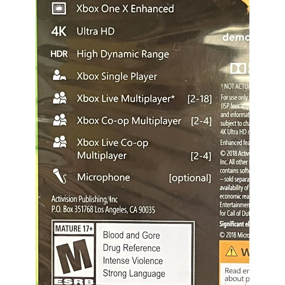 Call of Duty Black Ops 4 - Microsoft Xbox One Very Clean Disk